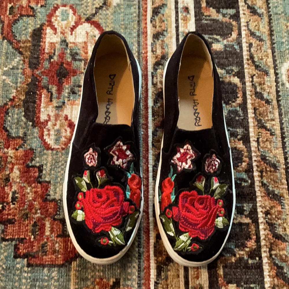 Dirty Laundry Embroidered? Slip-Ons